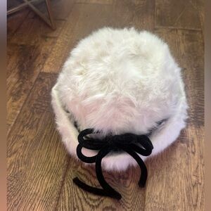 Vintage Pierre Cardin fur hat ivory